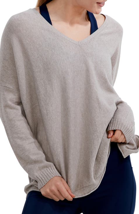 NZ Active Cool Down Side Slit Cotton Blend Sweater