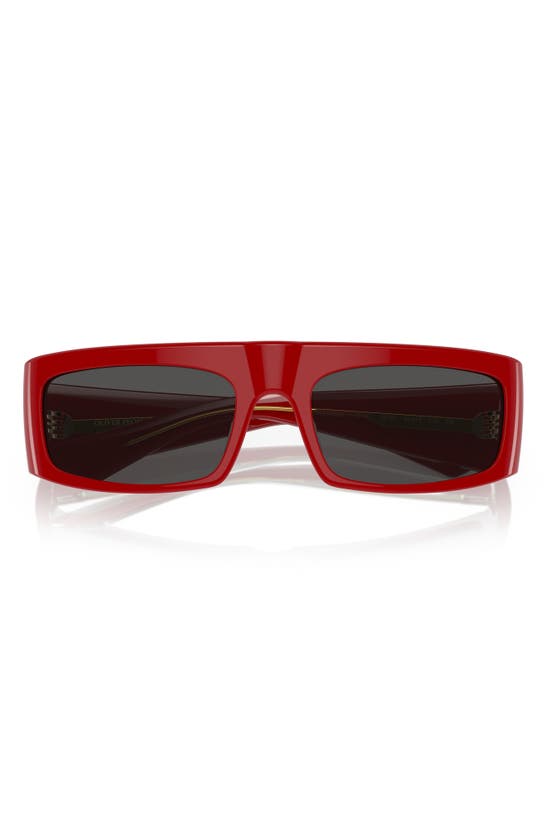 Shop Oliver Peoples X Khaite 1979c 56mm Rectangular Sunglasses In Red