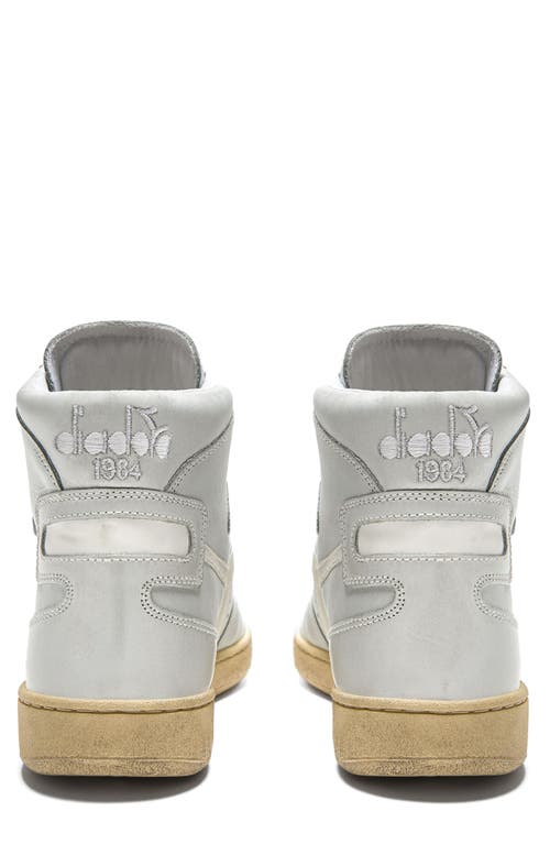 Diadora Mi Basket Used High Top Sneaker In White/white