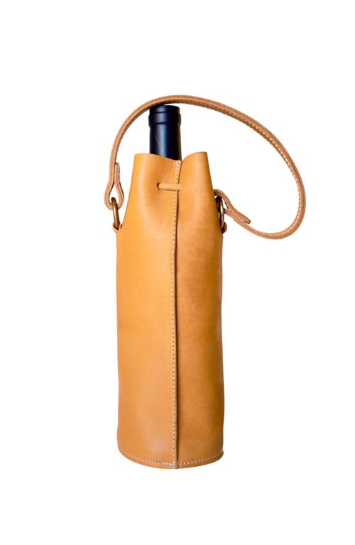 Sarep + Rose Leather Bottle Tote With Pocket In Tan