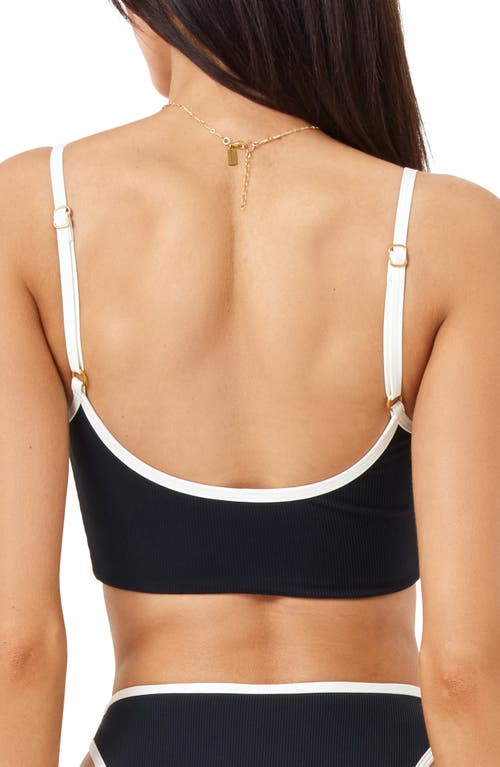 L*space Lspace Adalyn Contrast Trim Bikini Top In Black/cream