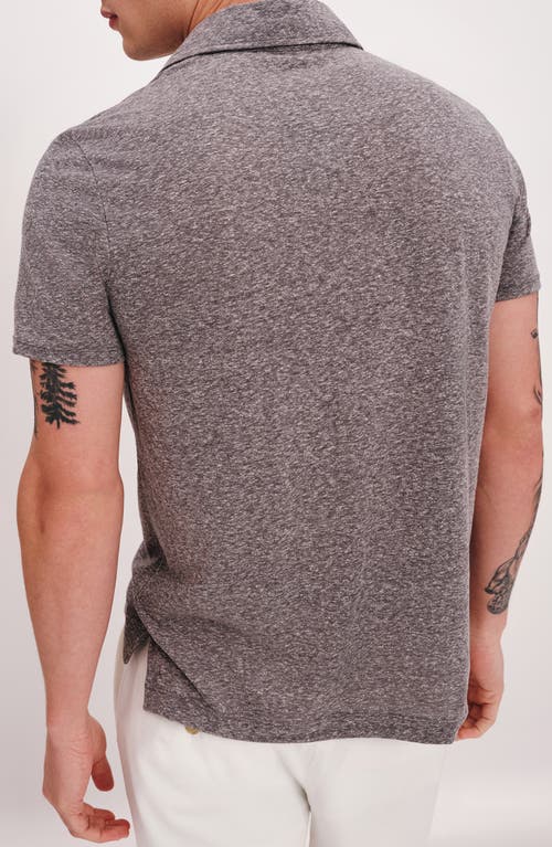 Shop Atm Anthony Thomas Melillo Textured Cotton Blend Polo In Heather Grey