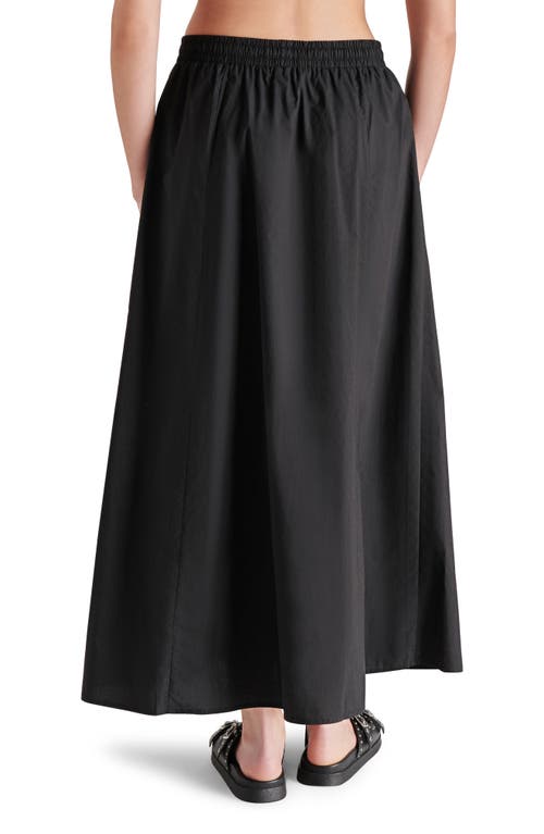 Shop Steve Madden Sunny Cotton Maxi Skirt In Black