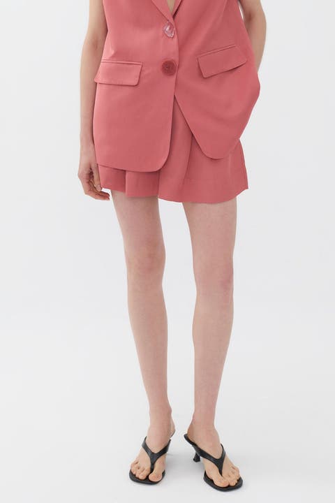 Pintuck Bermuda Shorts