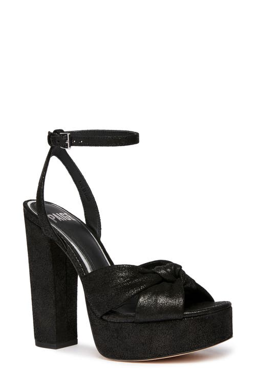 PAIGE Carter Ankle Strap Peep Toe Platform Sandal in Black at Nordstrom, Size 6