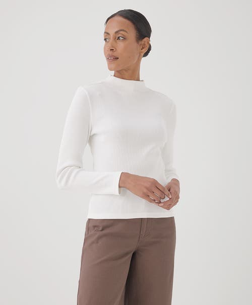 Shop Pact Organic Favorite Rib Mockneck Top In White