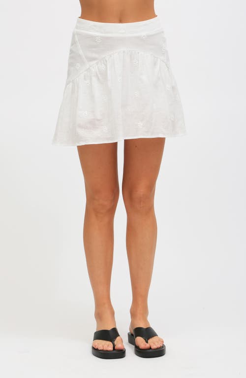 Serena Embroidered Cotton Skirt in Cloud