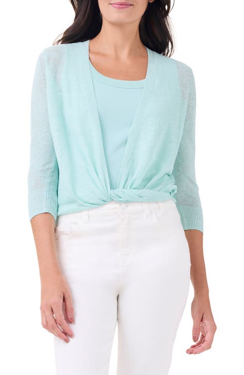 Shop Nic + Zoe Nic+zoe 4-way Linen Blend Convertible Cardigan In Seafoam