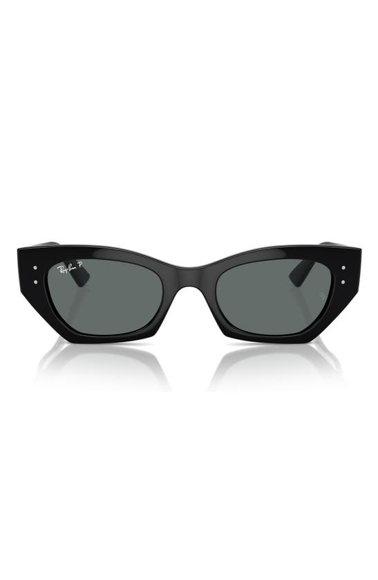 Ray Ban Zena Bio-based Sunglasses Black Frame Grey Lenses Polarized 49-22 In Black