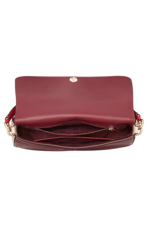 Shop Kate Spade New York Hudson Colorblock Pebbled Leather Satchel In Cherry Juice Multi