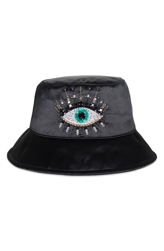 Shop Kurt Geiger Evil Eye Bucket Hat In Black