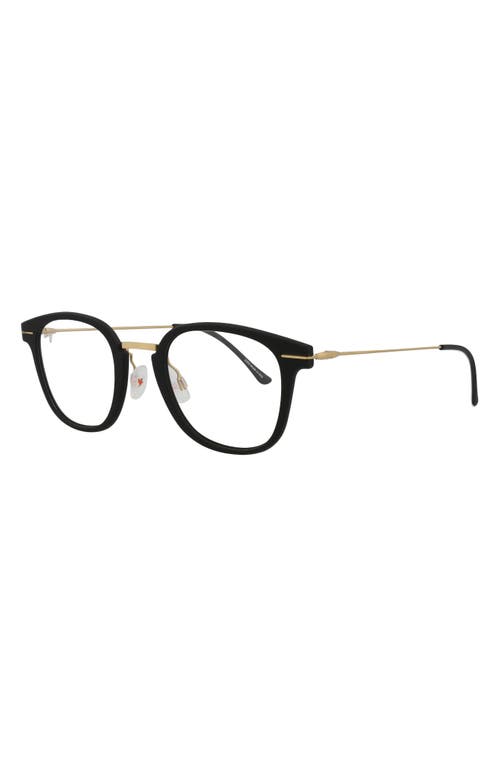 Maui Jim 49mm Round Optical Glasses In Black Gold