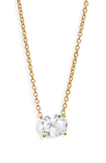 Shop Nadri Modern Love Cubic Zirconia Pendant Necklace In Gold