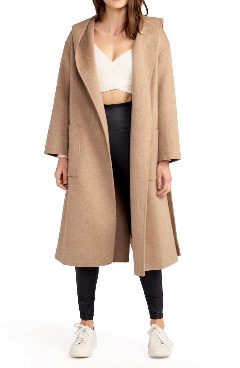 Belle & Bloom Arcadia Oversize Belted Hooded Wool Blend Coat Nordstrom
