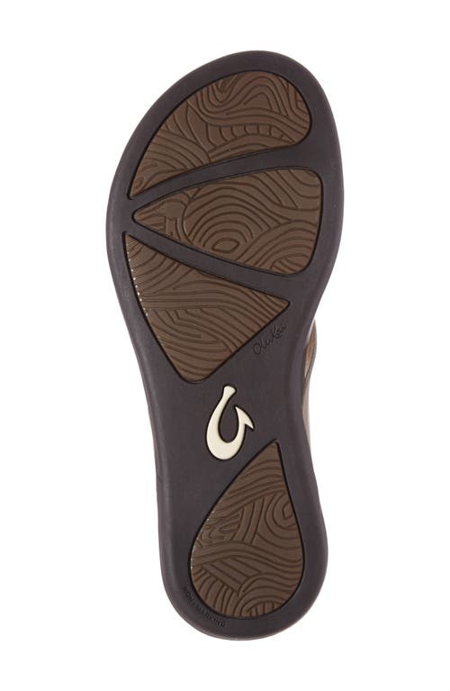 Shop Olukai Ho Opio Leather Flip Flop In Bubbly/dark Java Leather