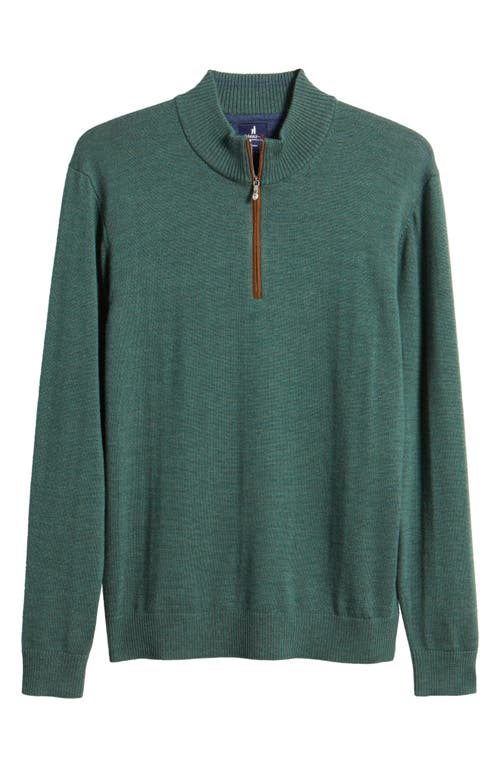 Shop Johnnie-o Raynor Half Zip Wool Sweater In Moss