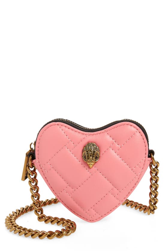 KURT GEIGER MICRO HEART QUILTED LEATHER CROSSBODY BAG