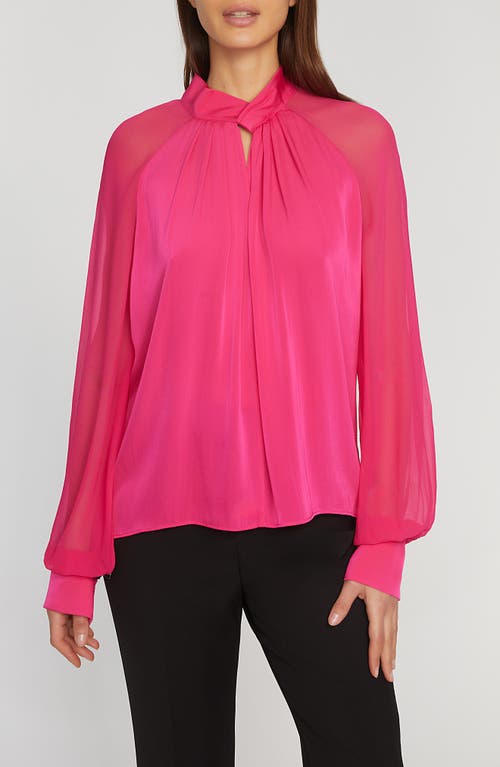 Elie Tahari The Valentine Stretch Silk Shirt in Pink 