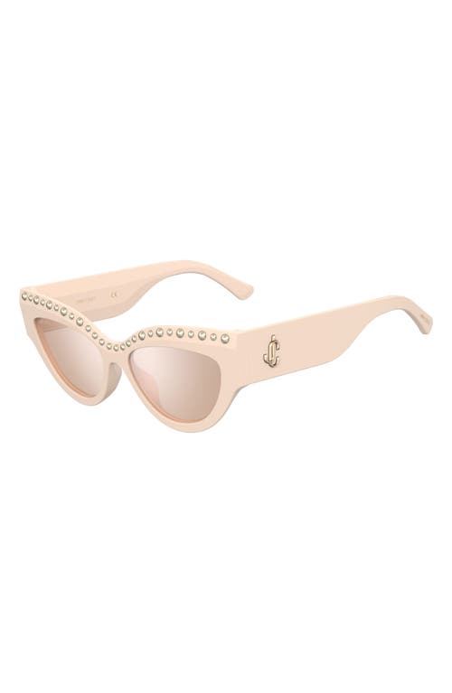 Jimmy Choo 55mm Gradient Cat Eye Sunglasses In Ivory/pink Flash
