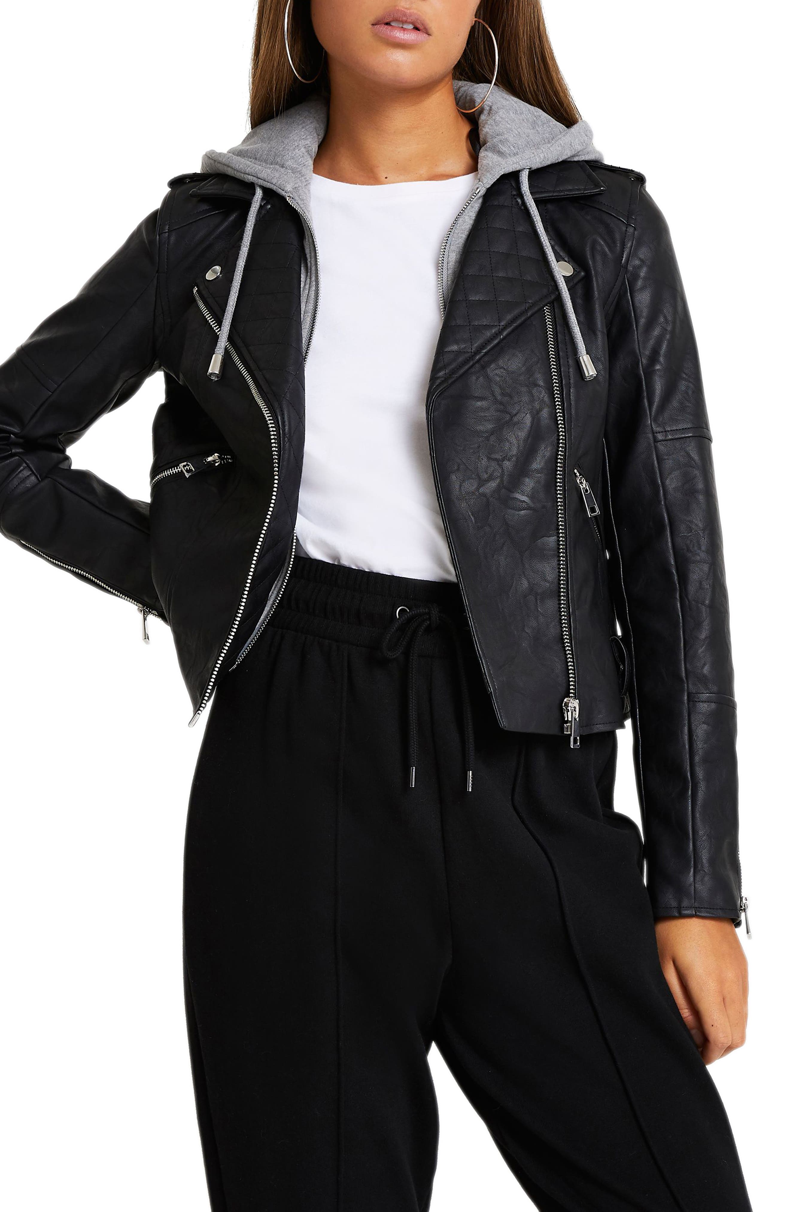 cropped biker jacket womens