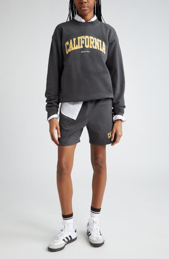 Shop Sporty And Rich Sporty & Rich California Gym Shorts In Faded Black