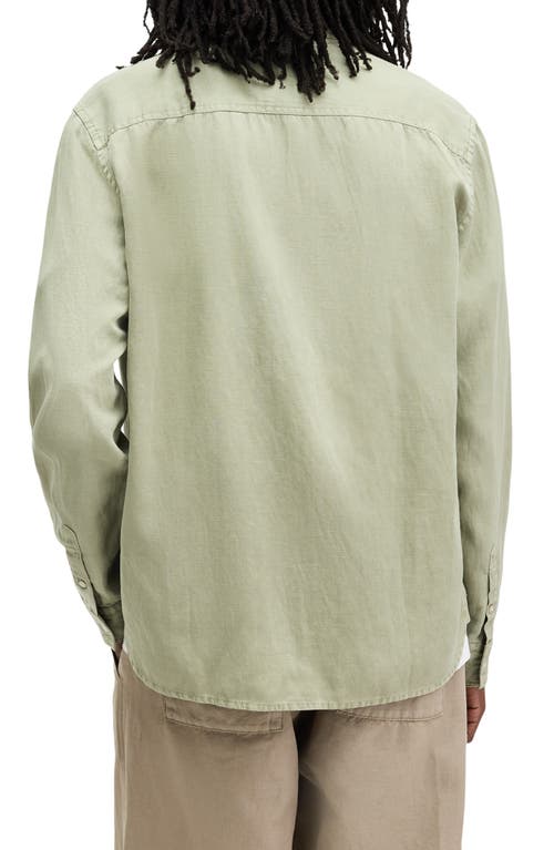 Shop Allsaints Laguna Relaxed Fit Long Sleeve Button-up Shirt In Herb Green