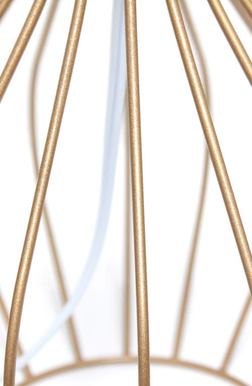 Shop Lalia Home Geometric Wire Table Lamp In Copper/white Shade