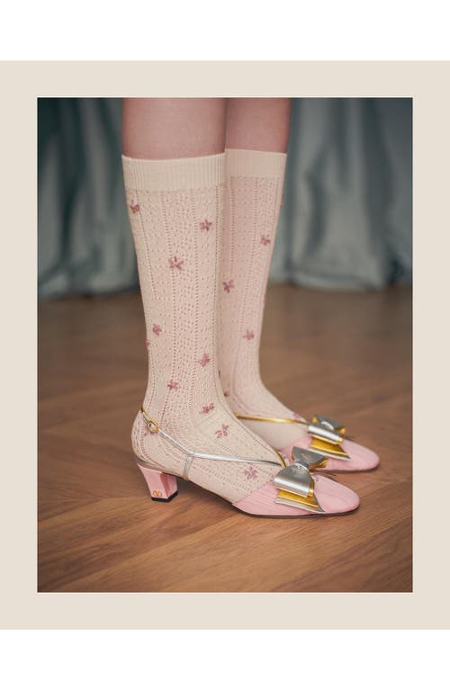 Valentino Pink Bowow Slingback Pumps In Pink