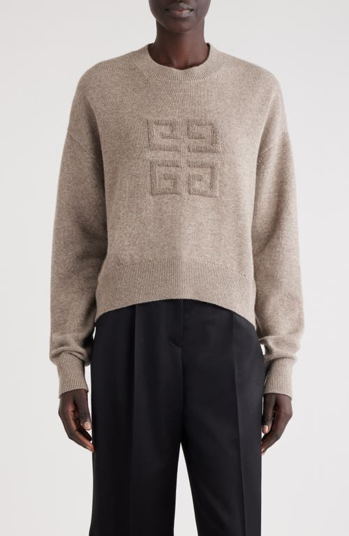 Givenchy 4g Logo Cashmere Crewneck Sweater In Pumice Beige