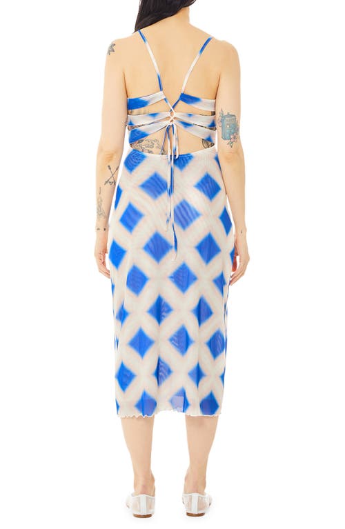 Shop Find Me Now Kai Tie Back Stretch Mesh Dress In Neptune