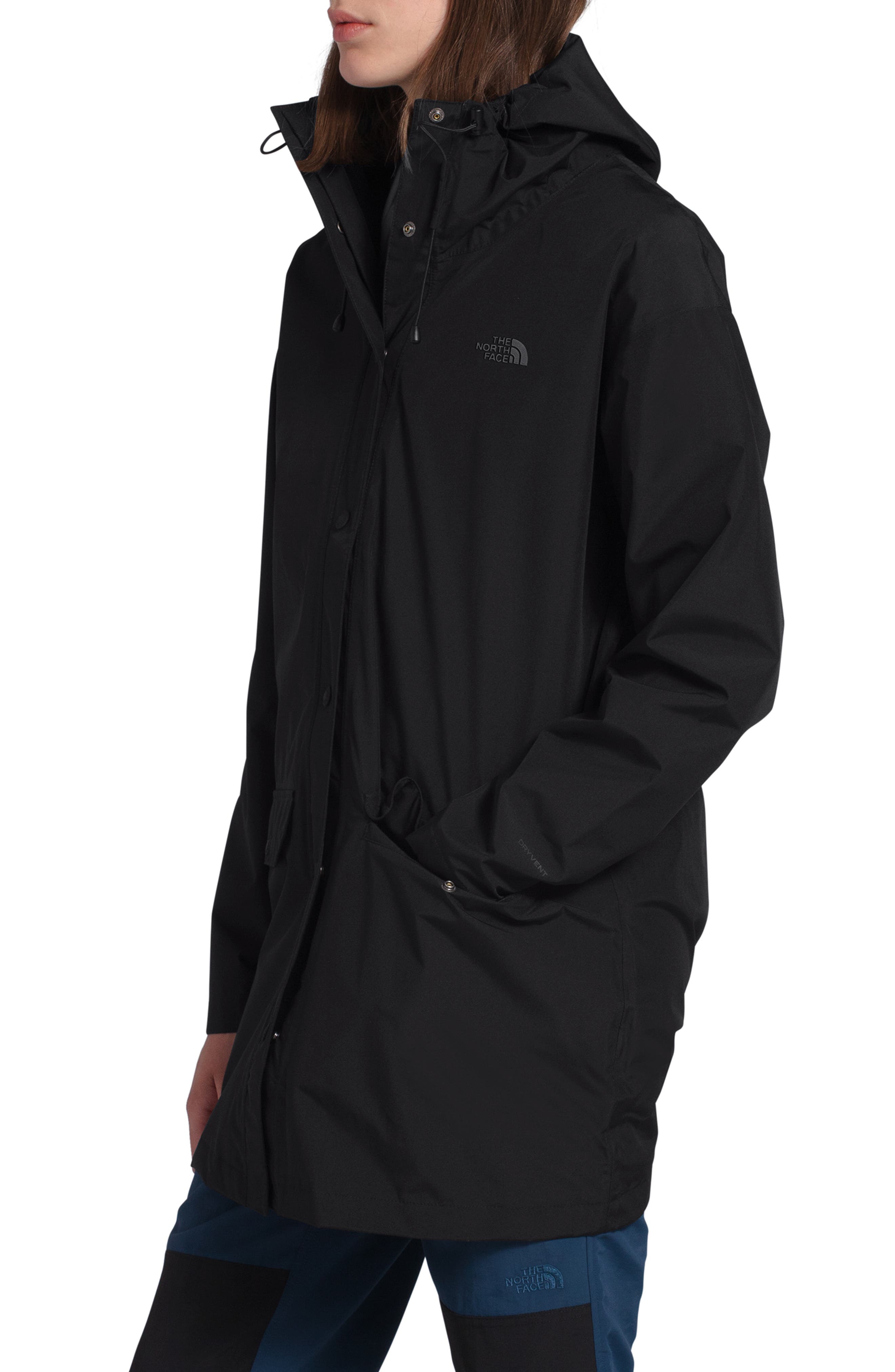 black north face rain jacket