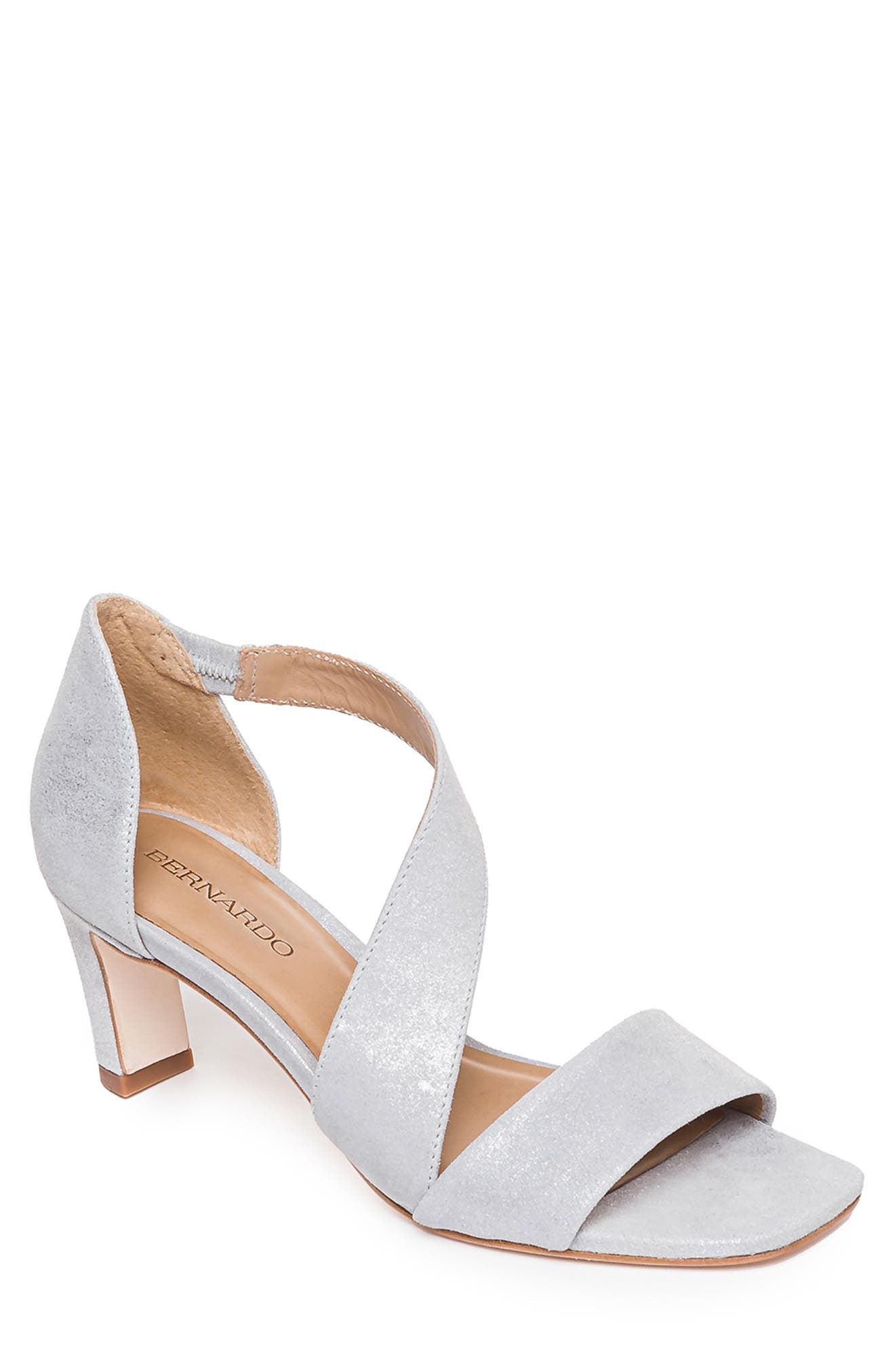 Metallic Block-Heel Sandals for Women 
