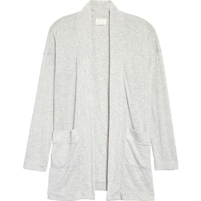 Plus Size Caslon Open Front Cardigan, Grey