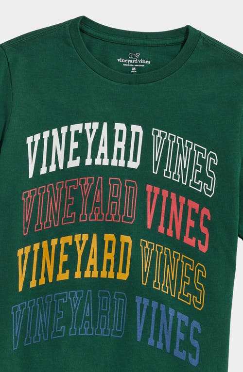 Shop Vineyard Vines Kids' Stacked Logo Graphic T-shirt In Charleston Green