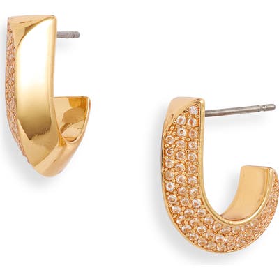 Kate Spade New York Raise The Bar Small Pave Huggie Hoop Earrings