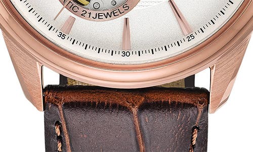Bulova 21-jewels Automatic Leather Strap Watch, 41mm In Brown