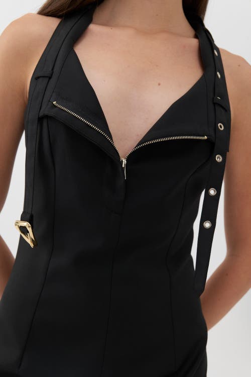 NOCTURNE NOCTURNE MIDI DRESS WITH BELT DESIGNED COLLAR