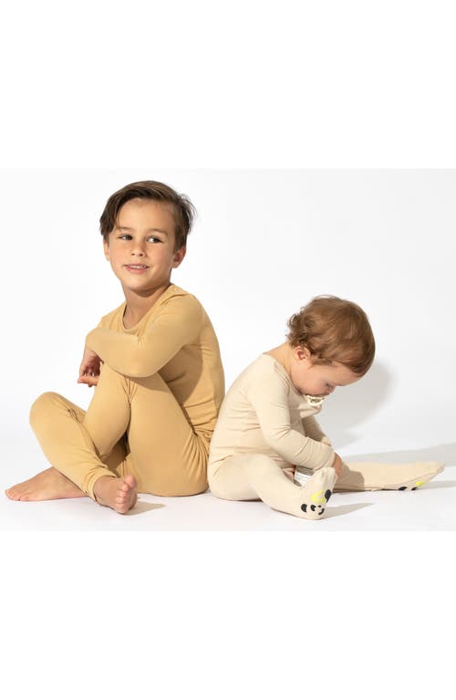 Shop Bellabu Bear Oat Convertible Footie Pajamas In Beige