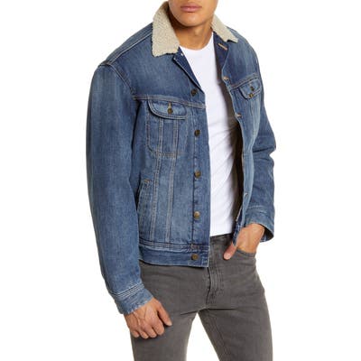 Lee Modern Fleece Lined Denim Trucker Jacket Blue