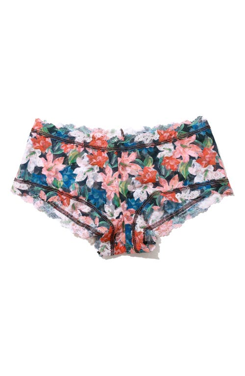 Hanky Panky Printed Signature Lace Boyshort In Wonderous Black