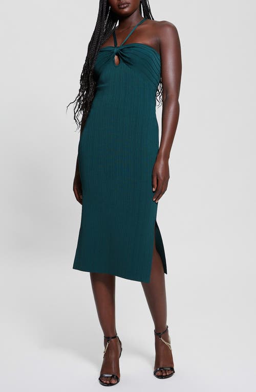 Guess Sofie Mirage Rib Dress In Dark Jade
