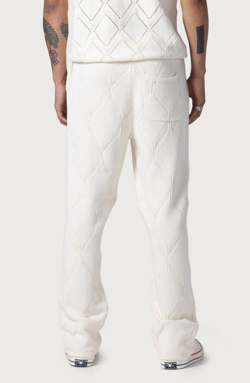 Shop Honor The Gift Diamond Knit Sweatpants In Cream