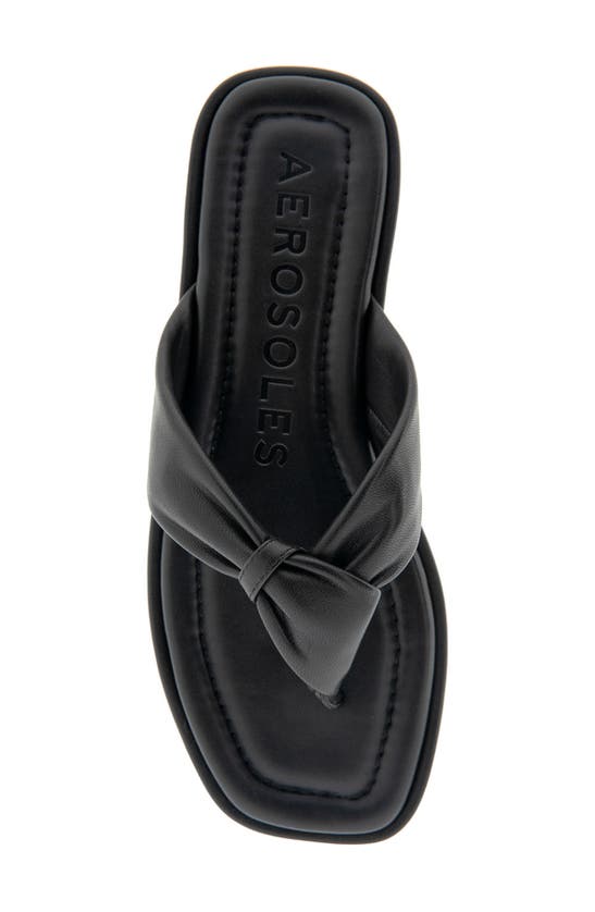 Shop Aerosoles Bond Twisted Strap Sandal In Black Leather