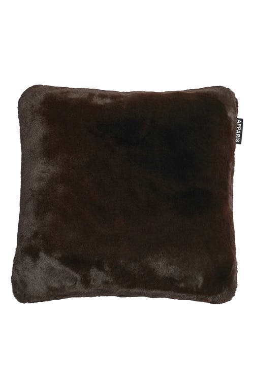 Apparis Brenn Faux Fur Accent Pillow in Espresso 