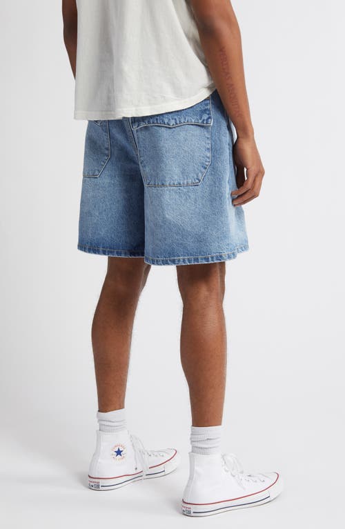 Shop Elwood Baggy Denim Shorts In Light Indigo