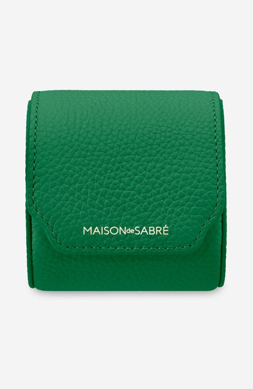 Maison De Sabre Maison De Sabré Leather Watch Roll In Emerald Green