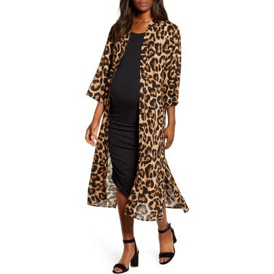 Angel Maternity Maternity Tank Dress & Duster Cardigan, Brown