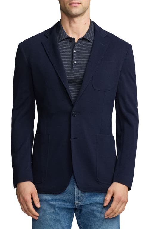 Shop Ralph Lauren Purple Label Solid Wool Piqué Sport Coat In Classic Chairman Navy