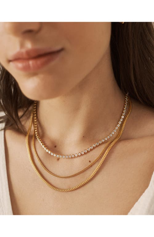 Shop Monica Vinader Juno Chain Necklace In 18ct Gold Vermeil/ss