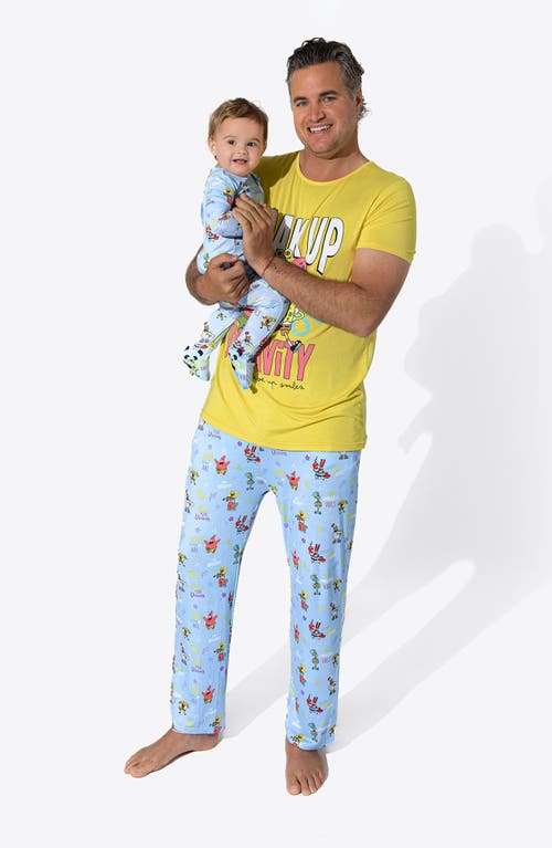 Bellabu Bear X Spongebob® Good Vibes Fitted Convertible One-piece Pajamas In Blue